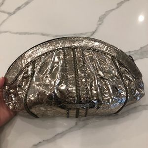 Rebecca minkoff metallic zip clutch